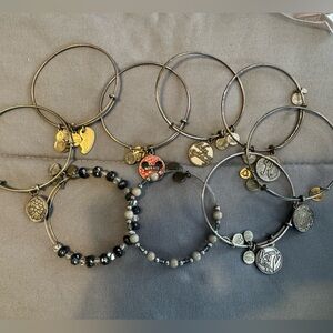 Elegant Collection of Alex and Ani Bracelets.